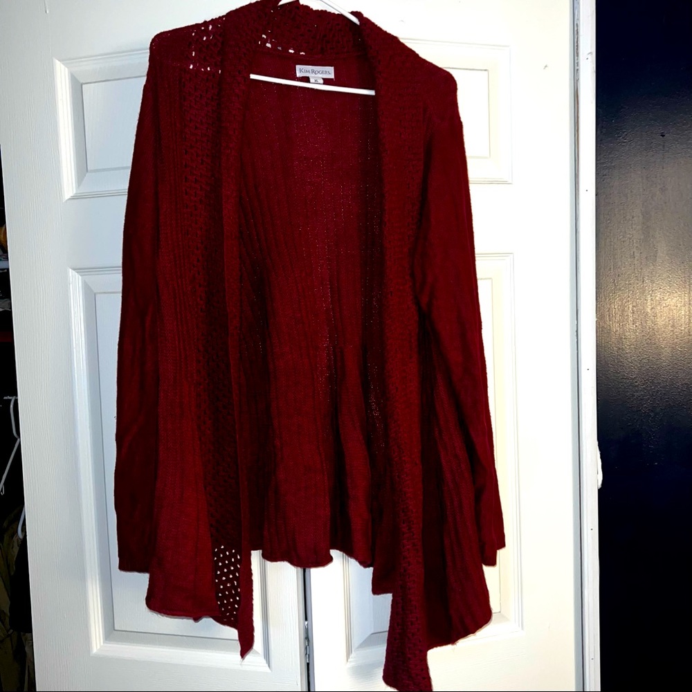 Dark pink cardigan sweater